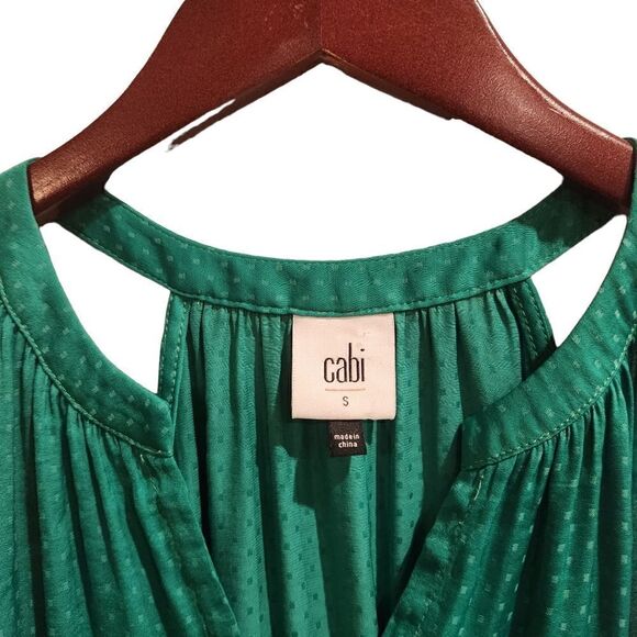  Cabi 5549 Green Sleveless Lush Blouse Top Small - Picture 5 of 7
